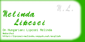 melinda lipcsei business card